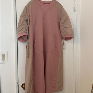 Pink and Tan Casual Dress